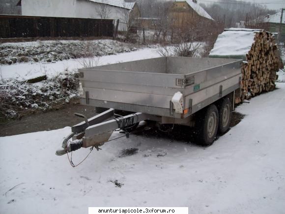 remorca axe vand remorca auto doua axe, max autorizata 1600 kg,&nbsp; utila 1200 kg, lungime 2600mm,