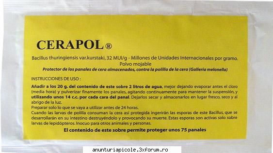 Oferta scule si utilaje - Cerapol continut 20g Suficient pentru tratartea a - VANZARI ECHIPAMENTE APICOLE