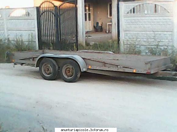vand remorca auto, doua axe in tandem, suspensie pe foi de arc sistem de franare inertial, sarcina